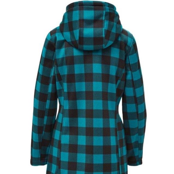 NWT Chill | Black & Peacock Buffalo Check Fleece Toggle Accent Jacket - LARGE - Picture 4 of 10